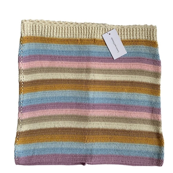Lovers + Friends NEW Size Large Lisette Crochet Skirt Stripe Beach Revolve NWT - Picture 4 of 10
